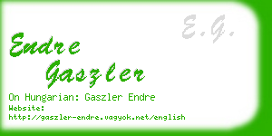 endre gaszler business card